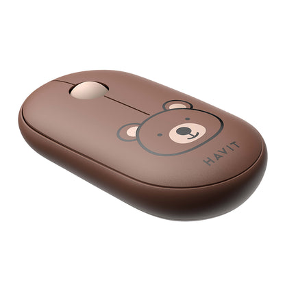 Mouse Wireless HAVIT MS75GT Pro, 1600DPI, Braun