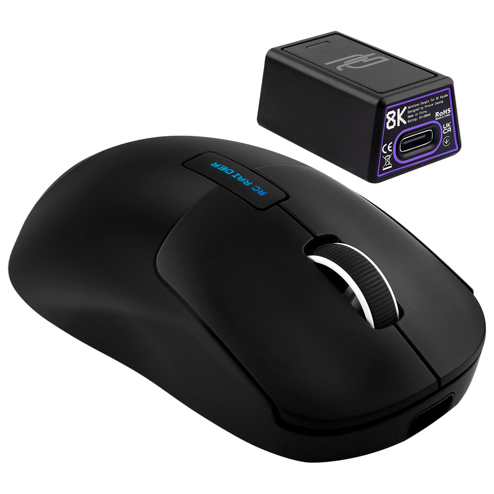 Wireless-Maus Proove RC Raider 8K, 800DPI - 32000DPI, BT / Wi-Fi / Kabelgebunden, Schwarz WMRR00122001