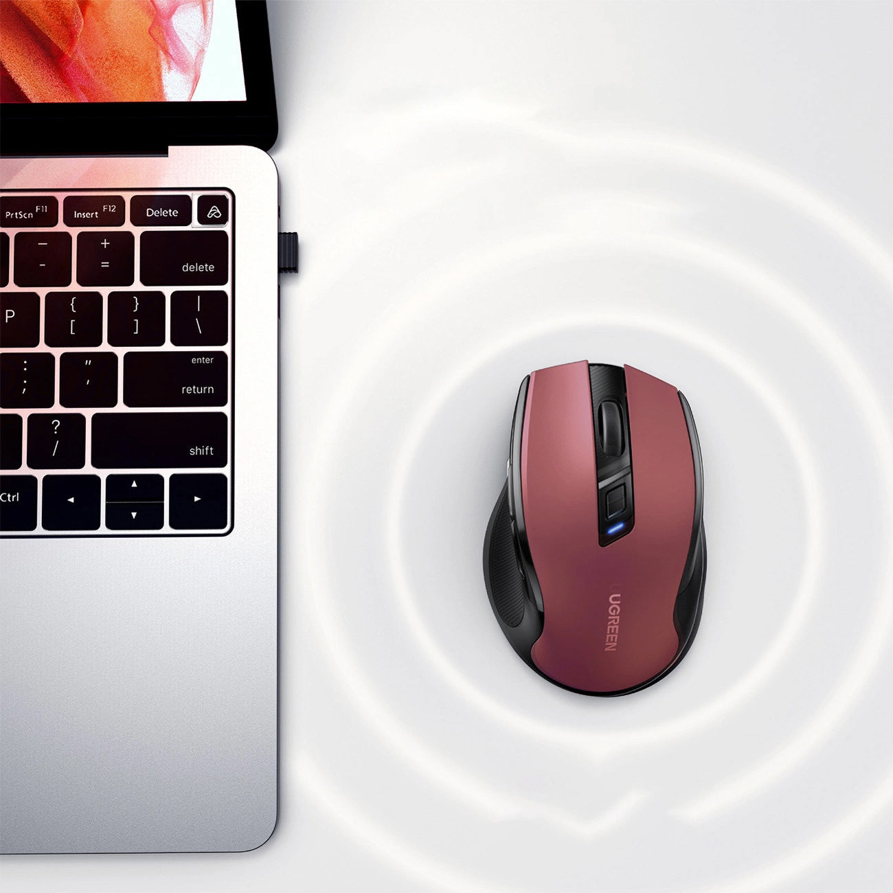 Wireless-Maus UGREEN MU006, 4000DPI, Rot