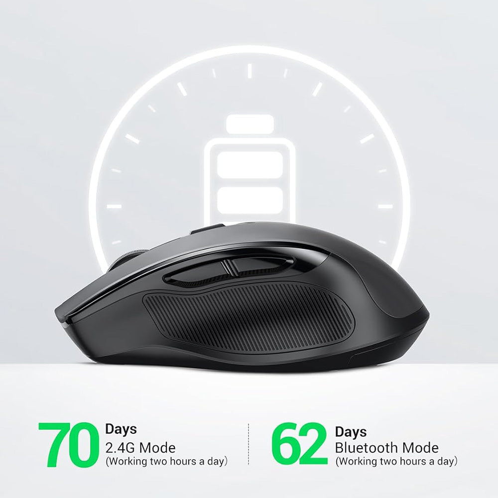 Mouse Wireless UGREEN MU006S (85082), 4000DPI, BT / Wi-Fi, Grau