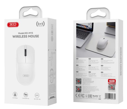 Kabellose Maus XO Design M15, 1600DPI, BT / Wi-Fi, Weiß