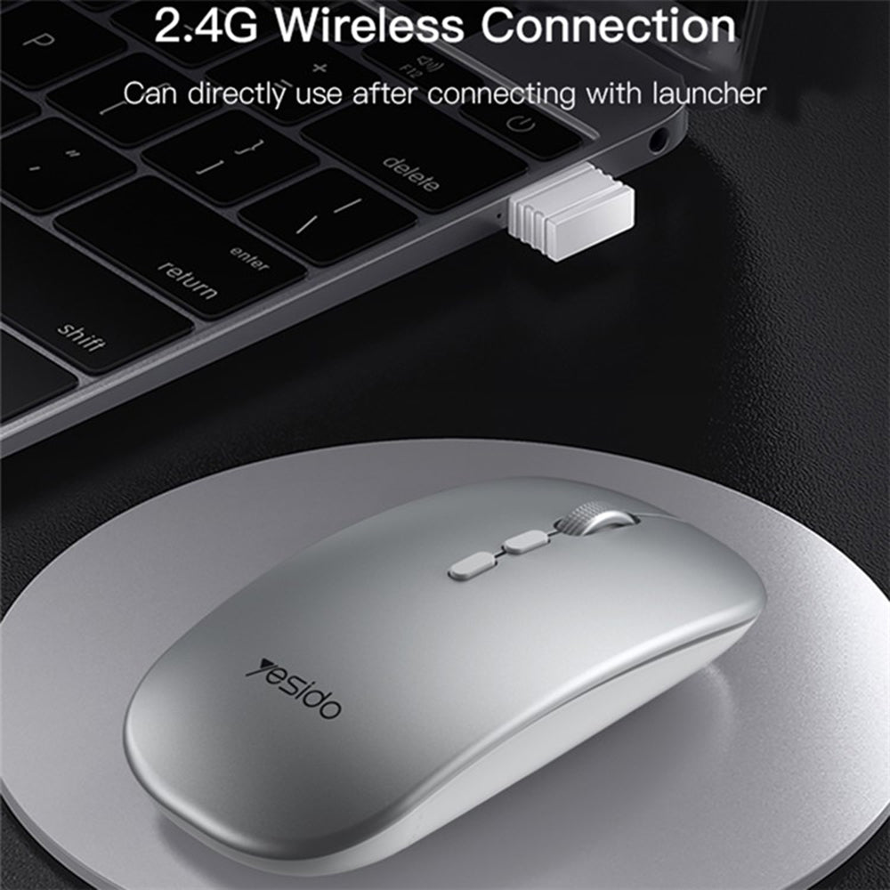 Wireless Mouse Yesido KB15, 800DPI - 1600DPI, Silver