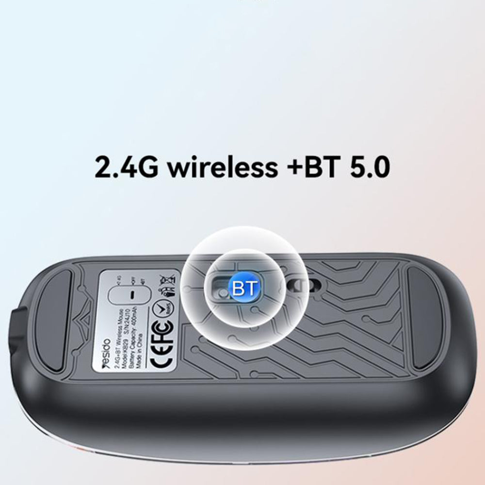 Kabellose Maus Yesido KB29, 800DPI - 1600DPI, BT / Wi-Fi, Weiß