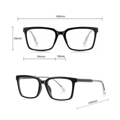 Herren-Computergläser Techsuit LS091, Anti-Blaues Licht, Schwarz