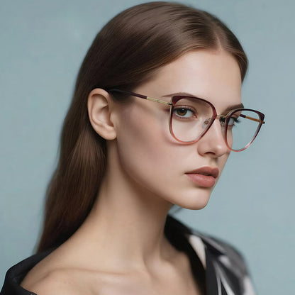 Damen Computerbrille Techsuit 82290, Anti-Blue Light, Schwarz Gold