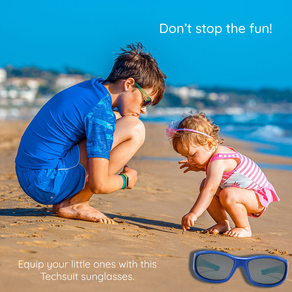 Sport-Sonnenbrille für Kinder Techsuit 800-C30, polarisiert, rot-rosa