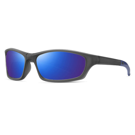 Unisex Fahrradbrille Techsuit 24101, polarisiert, grau-blau
