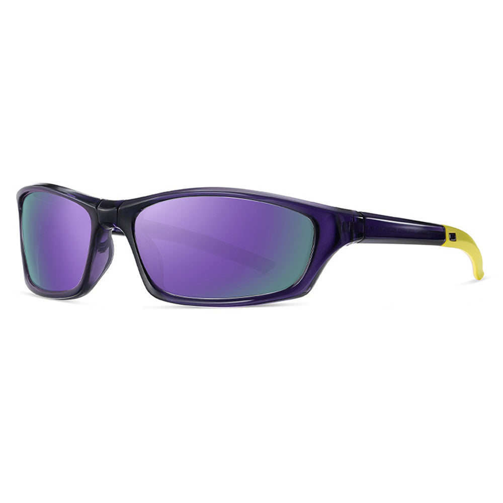 Unisex Fahrradbrille Techsuit 24101, polarisiert, schwarz-lila