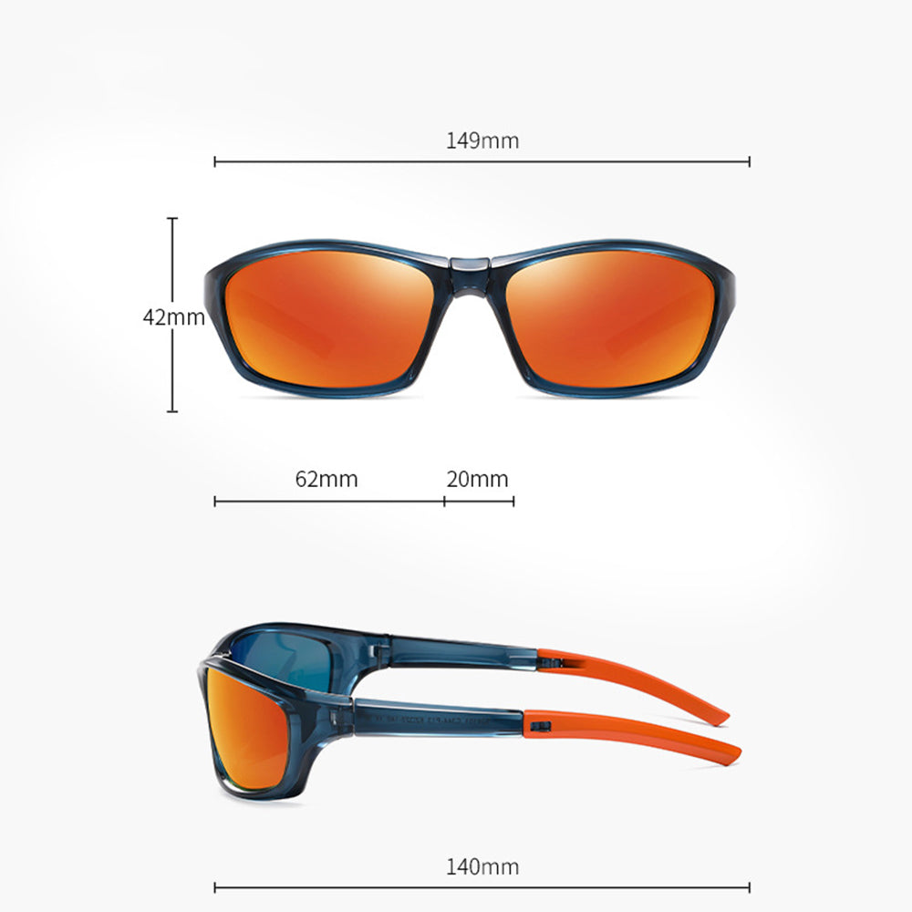 Unisex Fahrradbrille Techsuit 24101, polarisiert, schwarz-lila