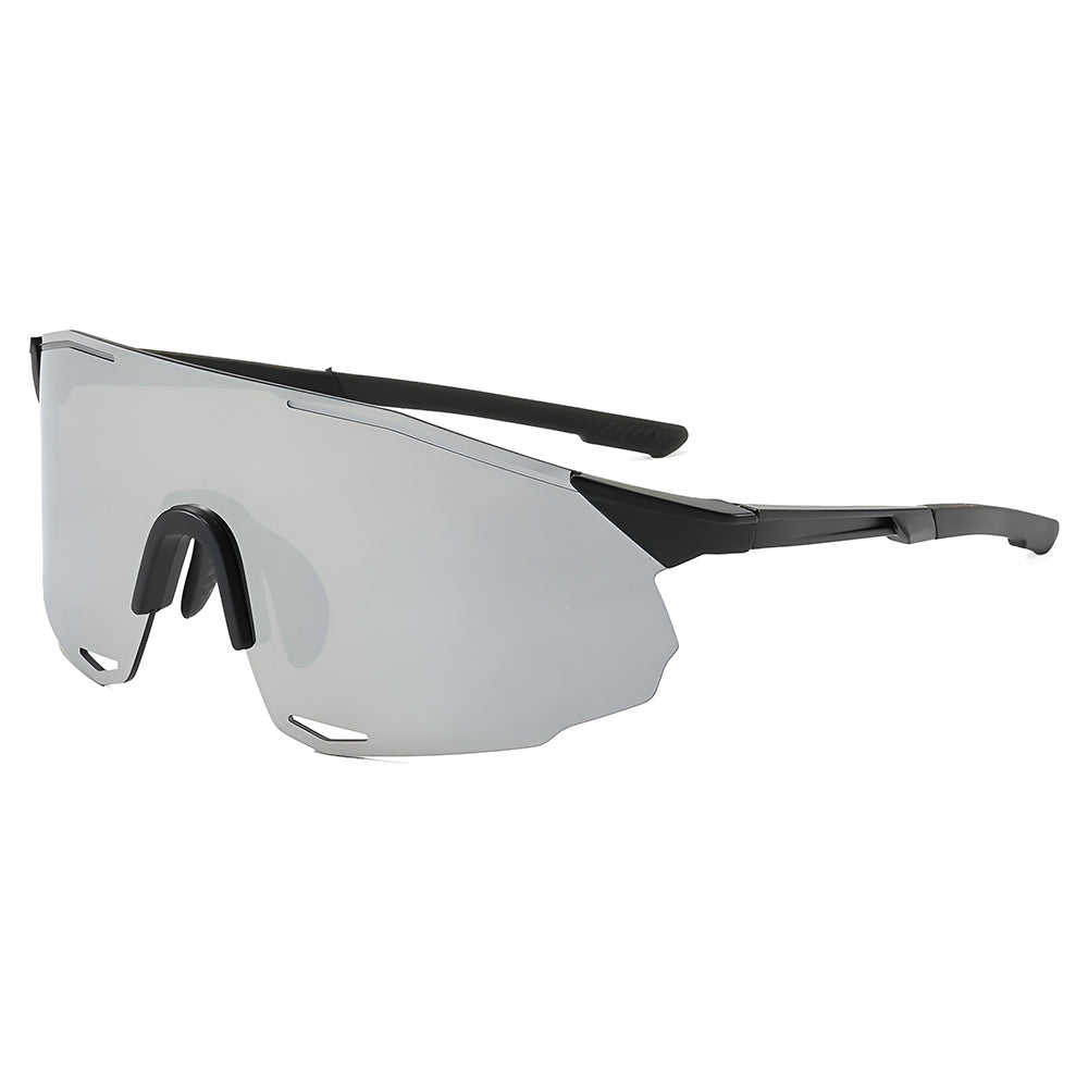 Unisex Fahrradbrille Techsuit 8853, Schwarz Silber