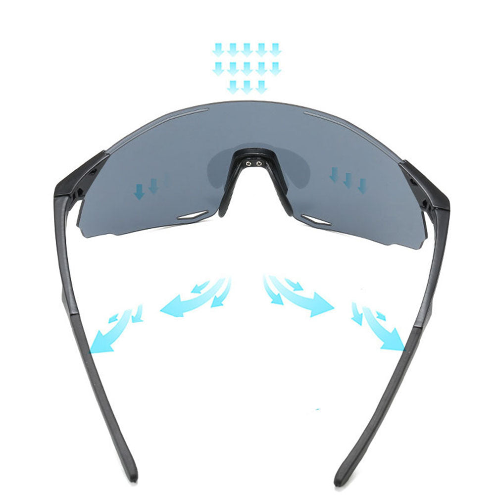 Unisex Techsuit 8853 Fahrradbrille, Schwarz Grau