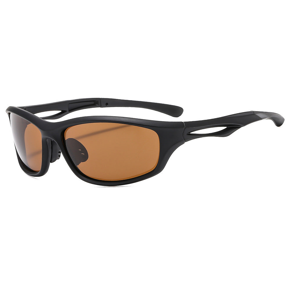 Unisex Fahrradbrille Techsuit 9309, polarisiert, schwarz braun