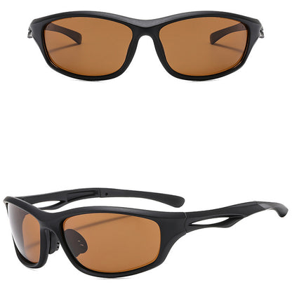 Unisex Fahrradbrille Techsuit 9309, polarisiert, schwarz braun