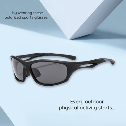 Unisex Fahrradbrille Techsuit 9309, polarisiert, schwarz braun