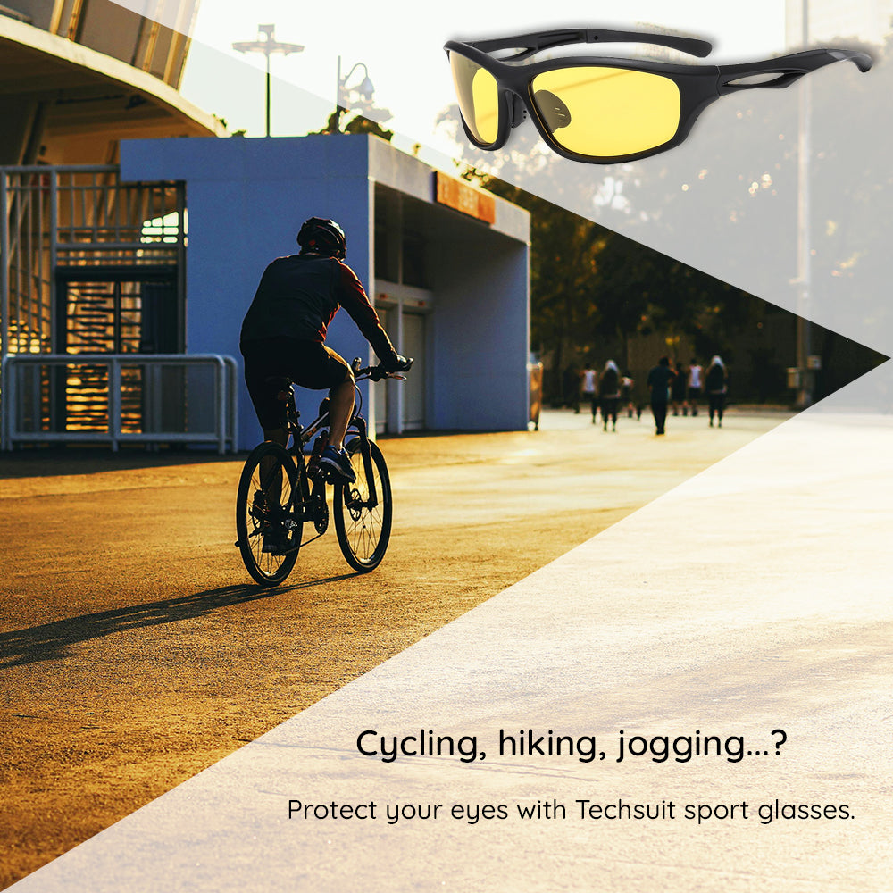 Unisex Fahrradbrille Techsuit 9309, polarisiert, schwarz braun