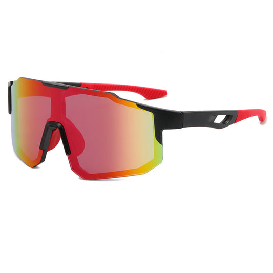 Unisex Fahrradbrille Techsuit 9337, UV-Schutz, Schwarz Rot