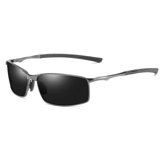 Herren-Sonnenbrille Techsuit 559, polarisiert, UV-Schutz, schwarz-silber