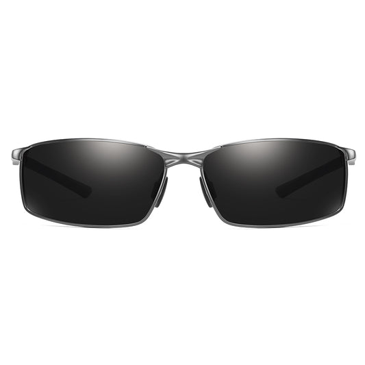 Herren-Sonnenbrille Techsuit 559, polarisiert, UV-Schutz, schwarz-silber