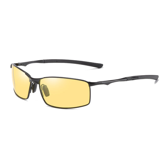 Herren-Sonnenbrille Techsuit 559, polarisiert, UV-Schutz, schwarz-gelb