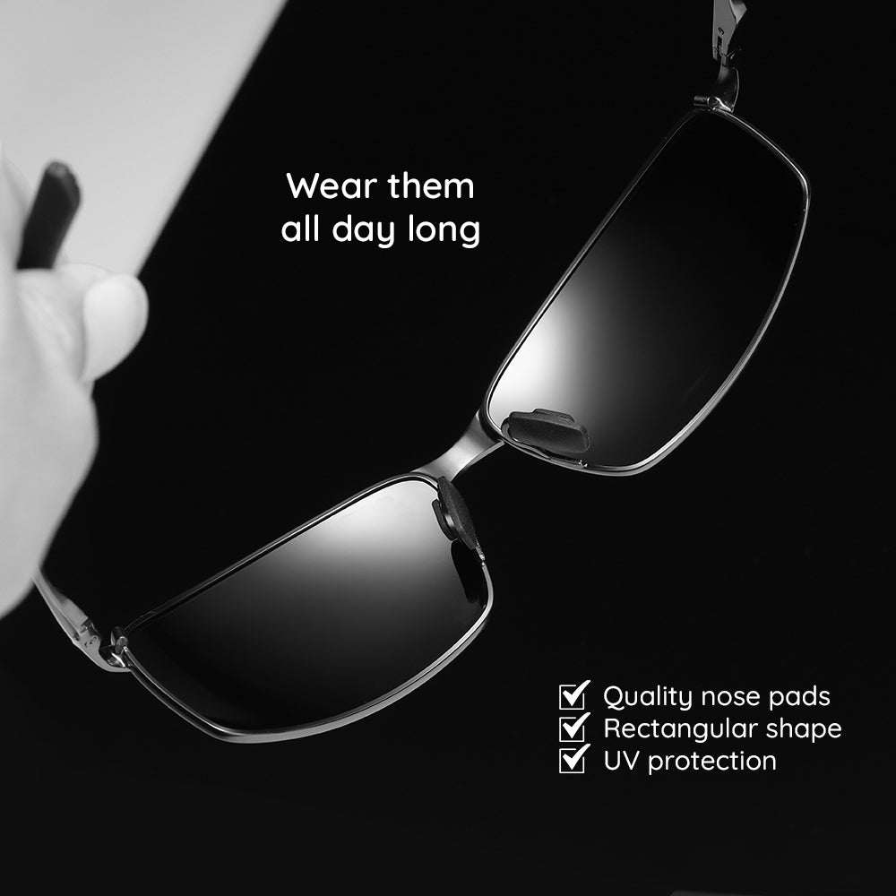 Herren-Sonnenbrille Techsuit 559, polarisiert, UV-Schutz, schwarz transparent