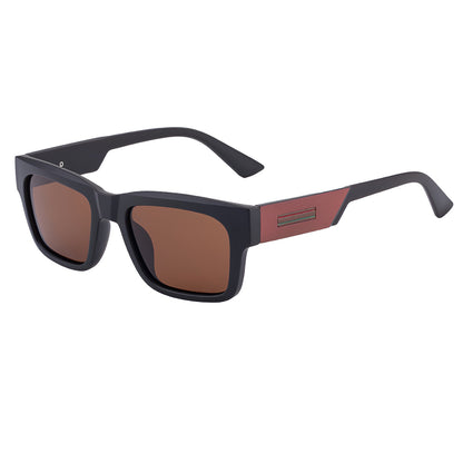 Herren-Sonnenbrille Techsuit 8491, polarisiert, UV-Schutz, matt schwarz rot