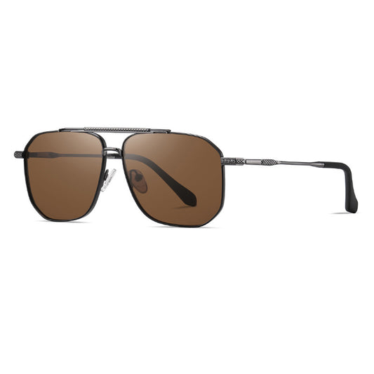 Herren-Sonnenbrille Techsuit 8538, polarisiert, UV-Schutz, Grau Braun
