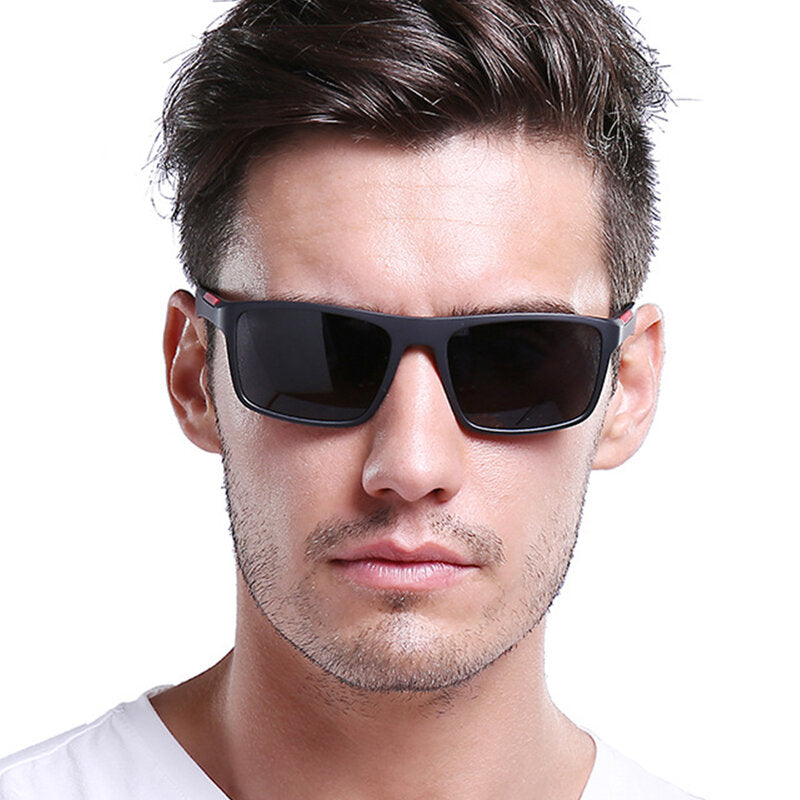 Herren-Sonnenbrille Techsuit TR90 (MM101), polarisiert, UV-Schutz, matt schwarz grau