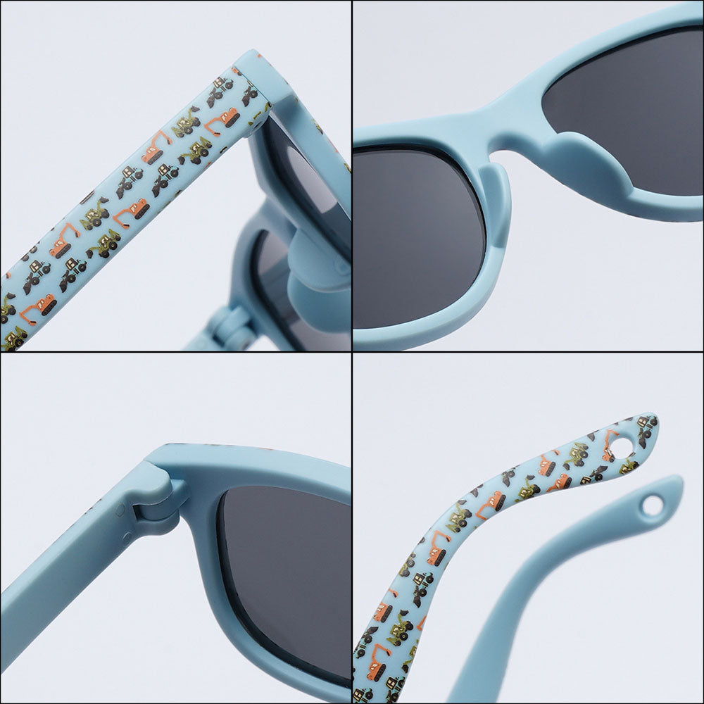 Techsuit 5218 Kinder-Sonnenbrille, polarisiert, UV-Schutz, blau