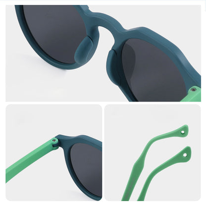 Techsuit 601 Kinder Sonnenbrille, polarisiert, UV-Schutz, Schwarz Grau