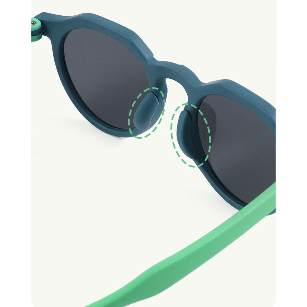 Techsuit 601 Kinder Sonnenbrille, polarisiert, UV-Schutz, Schwarz Grau