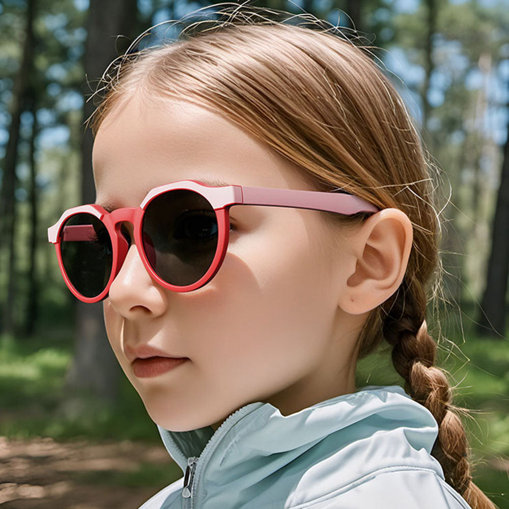 Techsuit 601 Kinder Sonnenbrille, polarisiert, UV-Schutz, Schwarz Grau