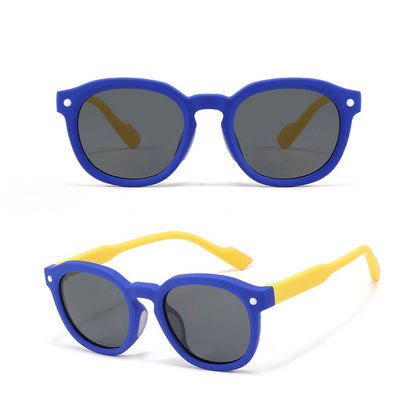 Techsuit 616 Kinder-Sonnenbrille, polarisiert, UV-Schutz, Blau-Gelb