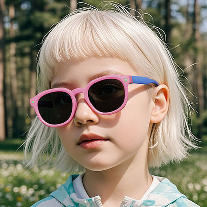 Techsuit 616 Kinder-Sonnenbrille, polarisiert, UV-Schutz, Blau-Gelb