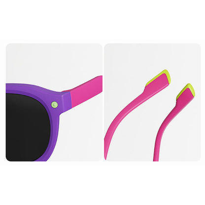 Techsuit 616 Kinder-Sonnenbrille, polarisiert, UV-Schutz, Blau-Gelb