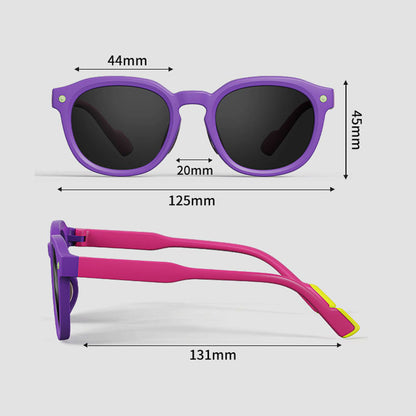 Techsuit 616 Kinder-Sonnenbrille, polarisiert, UV-Schutz, Blau-Gelb