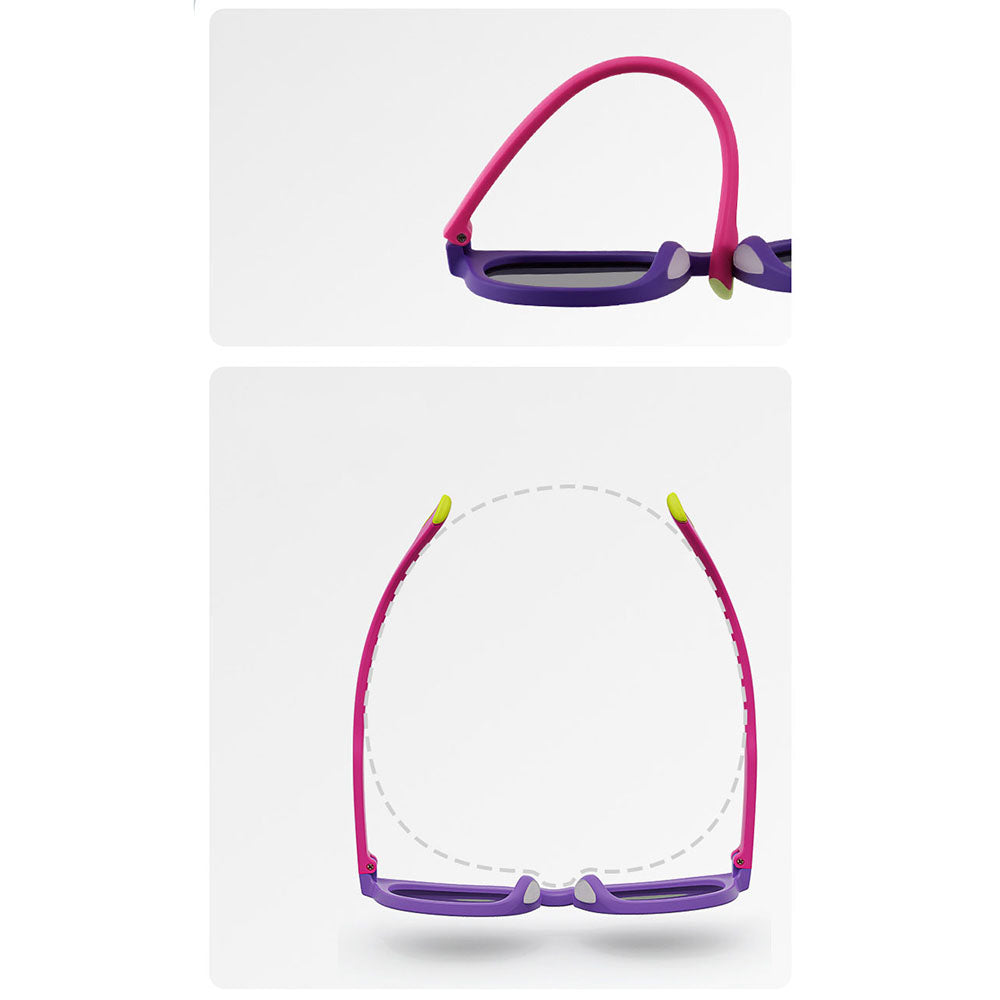 Techsuit 616 Kinder Sonnenbrille, polarisiert, UV-Schutz, Lila Rosa