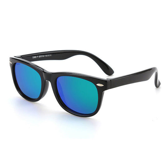 Techsuit D802 Kinder-Sonnenbrille, polarisiert, UV-Schutz, Rot Schwarz Grün