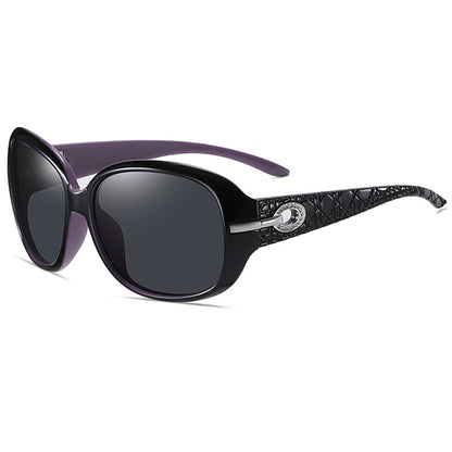 Damen-Sonnenbrille Techsuit 2012, polarisiert, UV-Schutz, Schwarz Lila Grau