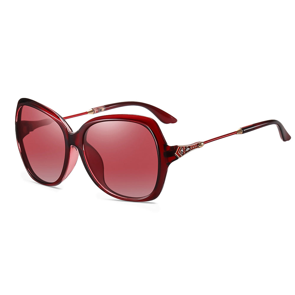Damen-Sonnenbrille Techsuit 8881, polarisiert, UV-Schutz, rot