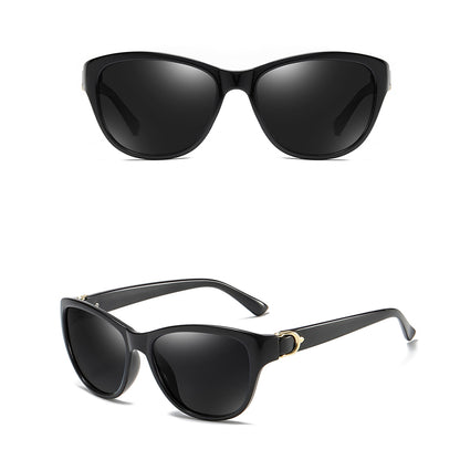 Damen-Sonnenbrille Techsuit A572, polarisiert, UV-Schutz, Schwarz Grau