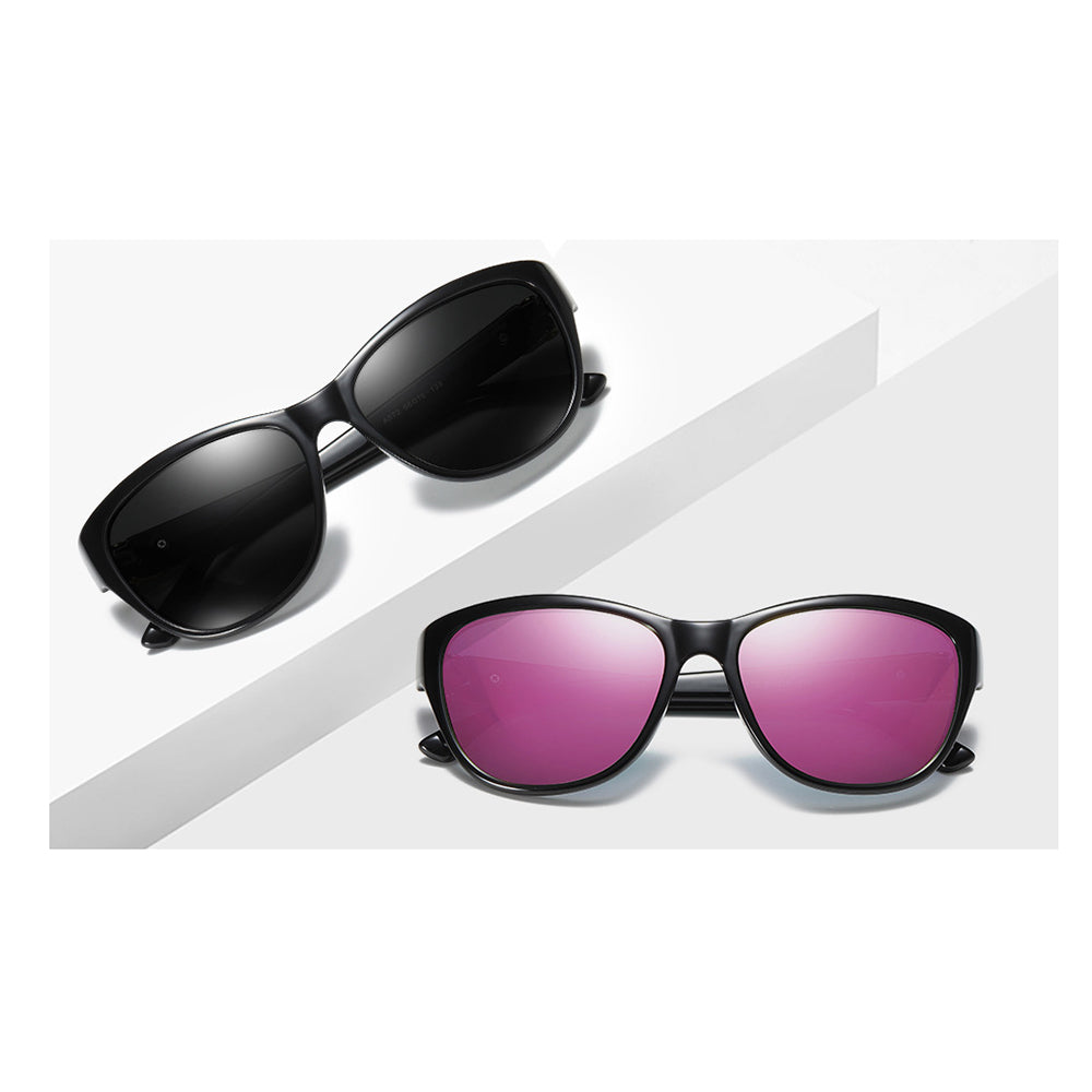 Damen-Sonnenbrille Techsuit A572, polarisiert, UV-Schutz, Schwarz Grau
