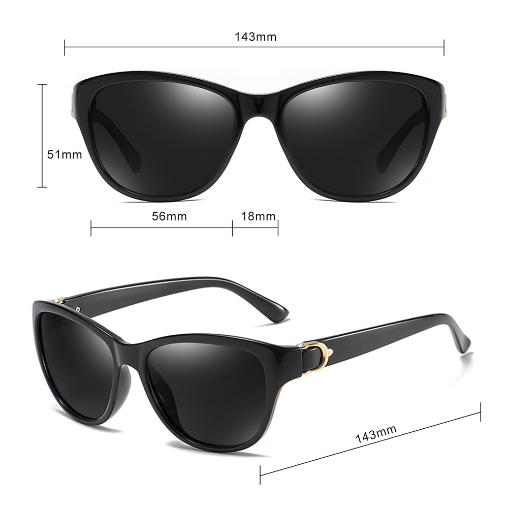 Damen-Sonnenbrille Techsuit A572, polarisiert, UV-Schutz, schwarz grau verlaufend