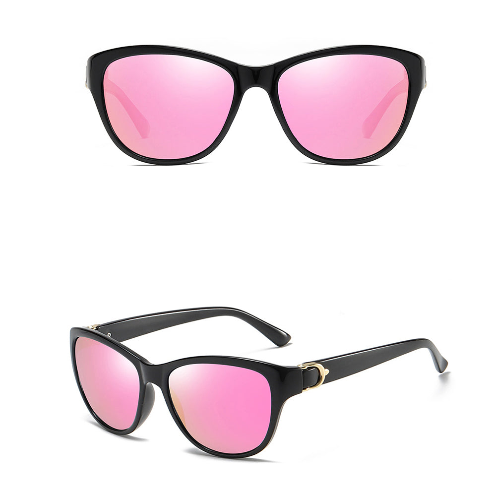 Damen-Sonnenbrille Techsuit A572, polarisiert, UV-Schutz, schwarz rosa