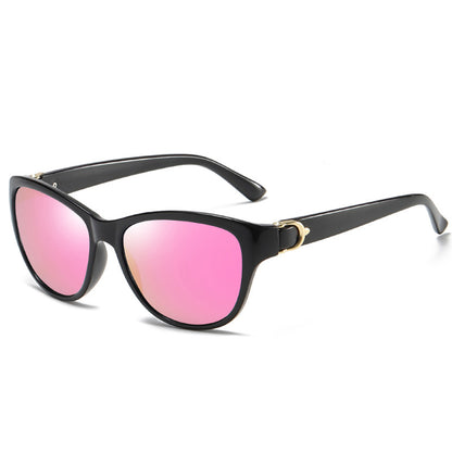 Damen-Sonnenbrille Techsuit A572, polarisiert, UV-Schutz, schwarz rosa