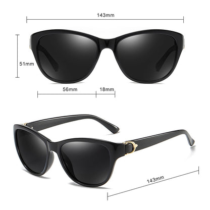 Damen-Sonnenbrille Techsuit A572, polarisiert, UV-Schutz, schwarz rosa