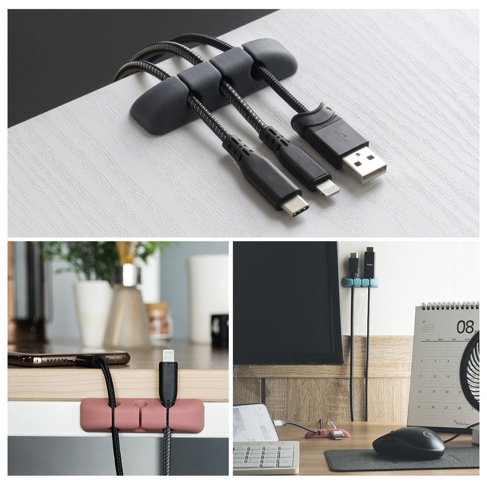 Kabelorganisator Ringke, Set 4 Stück, Schwarz