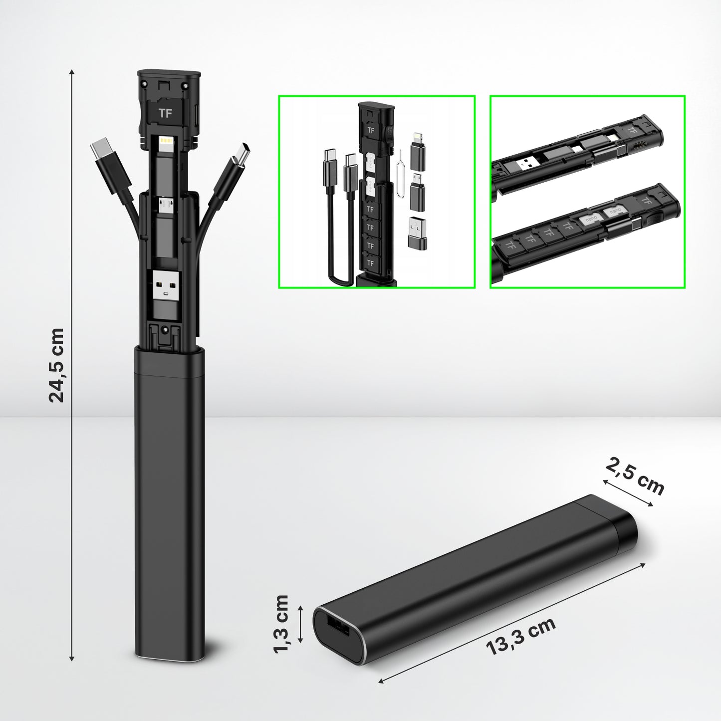 Accessory Organizer / Card Reader Qualo QZS-P-01, Black