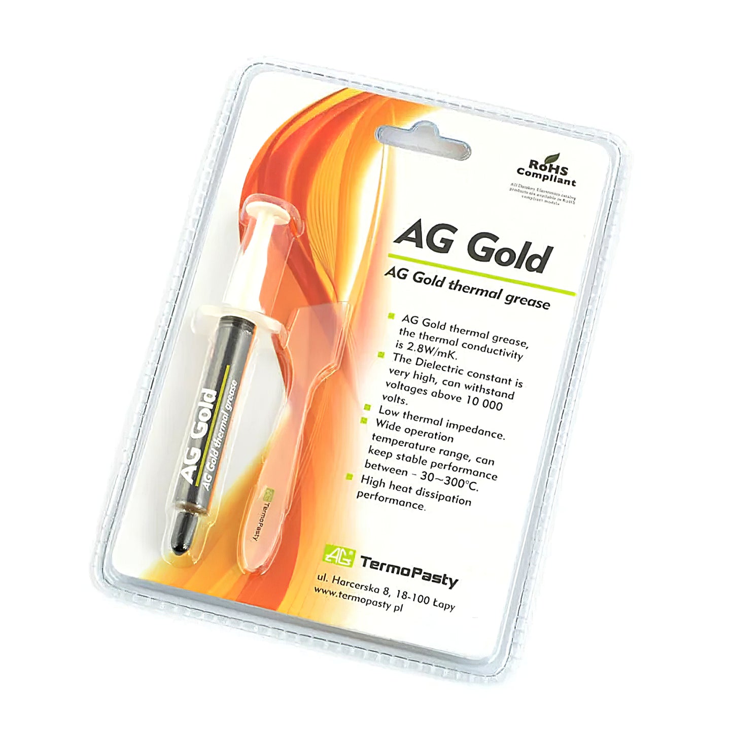 Termopasty AG Gold Thermal Conductive Paste, Syringe Type, 3g