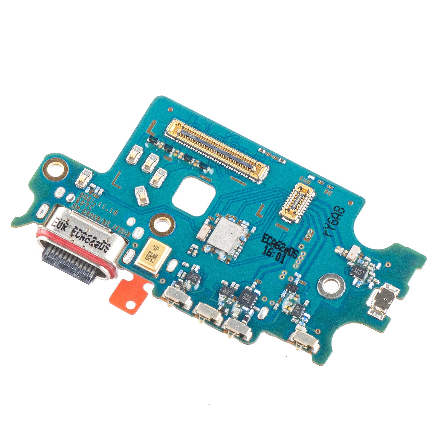 Platine mit Ladeanschluss – Mikrofon – SIM-Lesemodul Samsung Galaxy S22+ 5G S906, Service Pack GH96-14805A