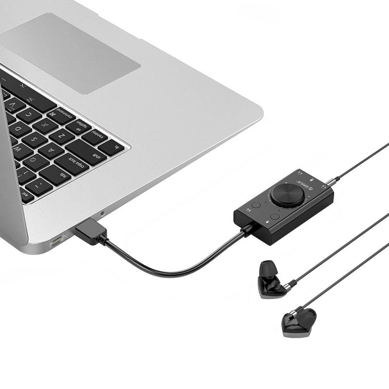 USB-Soundkarte Orico SC2, 3 x 3,5mm Klinke, Schwarz